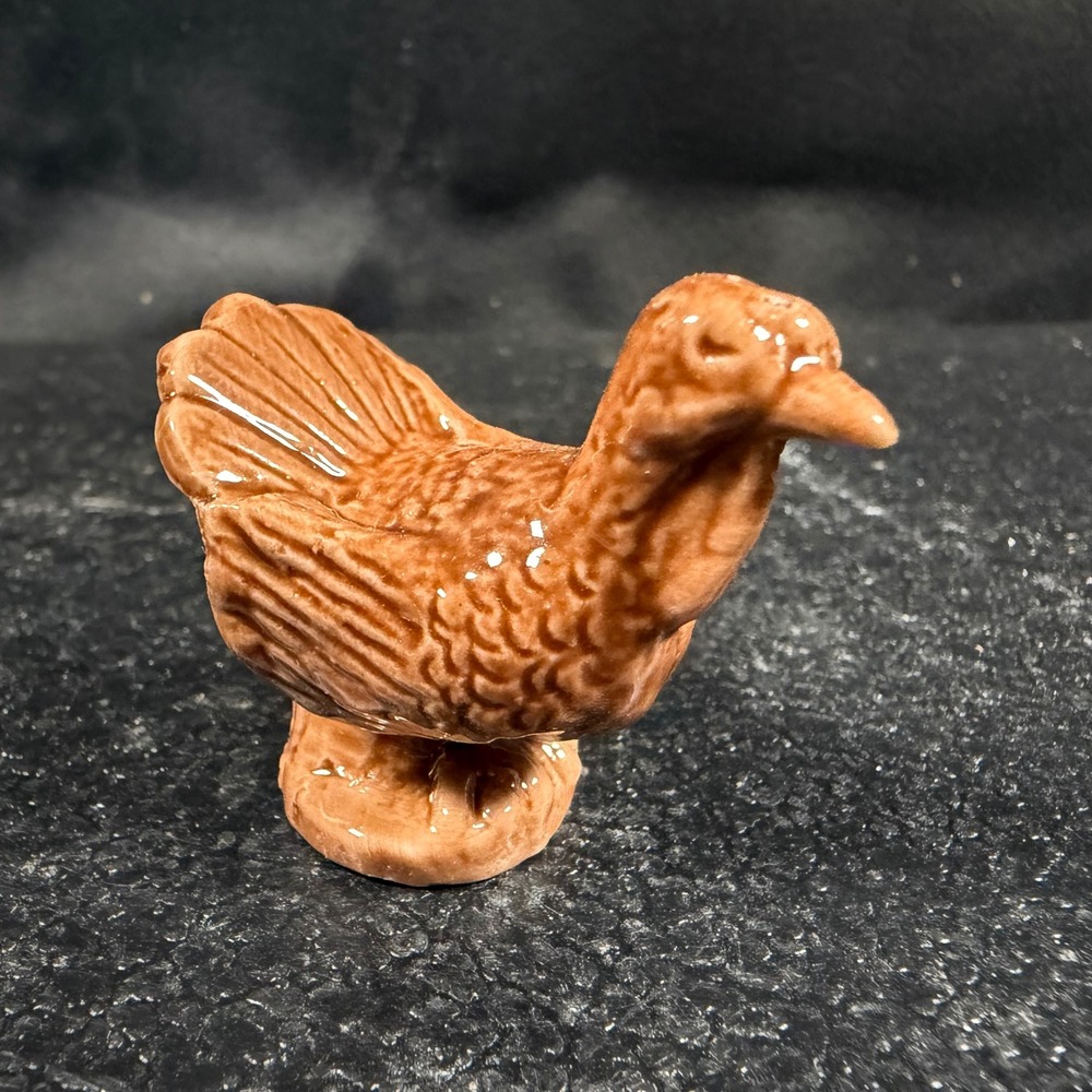 Wade Whimsies Red Grouse Bird Figurine Porcelain Brown Glaze England Miniature